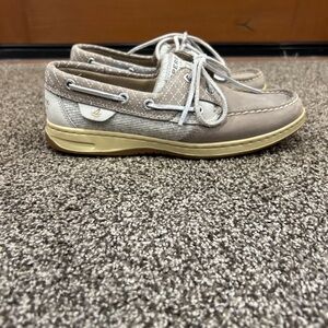 Sperry Tan and Gray Boat Shoes size 7